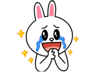 😍 плач, кролик, мультфильм, блестки, слезы, эмоции whatsapp sticker