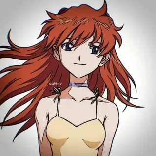 ❤️ Asuka Langley Soryu Neon Genesis Evangelion Anime, Gadis, Rambut merah, Manga, Karakter telegram sticker
