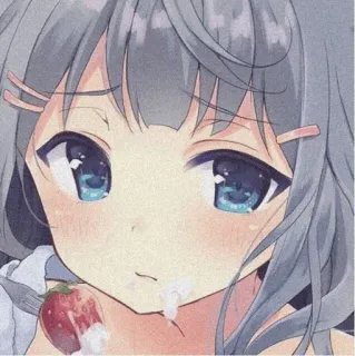 🍓 动漫, 女孩, 草莓, 可爱, 食物 telegram sticker