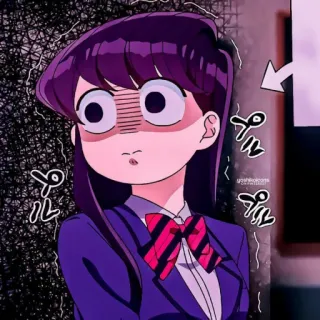 ⛓ Komi Shouko Komi Can't Communicate anime, Komi no puede comunicarse, impactado/a, Komi Shouko, lindo/a telegram sticker