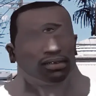 🥞 Carl Johnson Grand Theft Auto: San Andreas Carl Johnson, CJ, GTA San Andreas, Gra wideo, Postać, Meme, Śmieszne telegram sticker