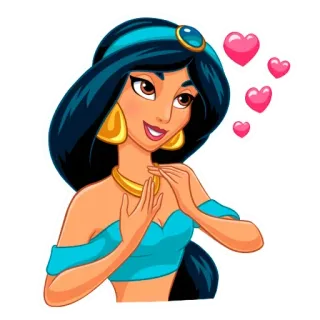 ❤️ Jasmine Aladdin princesa, disney, desenho animado, amor, corações, jasmine telegram sticker