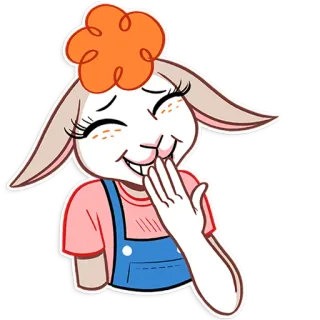 😄 cartoon, rabbit, cute, character, illustration telegram sticker