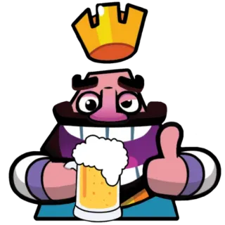 🍺 king, crown, beer, thumbs up, clash royale, videogame telegram sticker