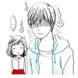 😓 Anime, Manga, Paar, Geist, Traurig, Emotional telegram sticker