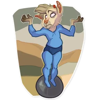 ❓ furry, creature, unicycle, monster, elf telegram sticker