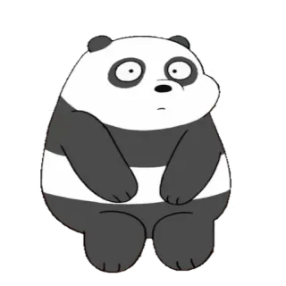 😳 Panda We Bare Bears Панда, Мы обычные медведи, Мультфильм, Милый, Медведь whatsapp sticker