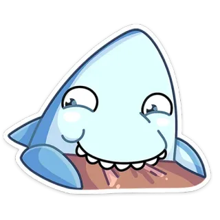 🦷 tiburón, dibujos animados, animal, lindo, pegatina telegram sticker