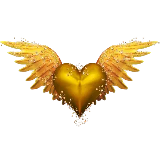 💛 сердце, крылья, золотой, любовь, валентин telegram sticker