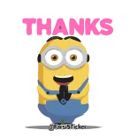 🙏 Minion Thanks Minion, Merci, Dessin animé, Personnage telegram sticker