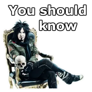 ⚡️ You should know Nikki Sixx, Mötley Crüe, crâne, rock star, musicien telegram sticker