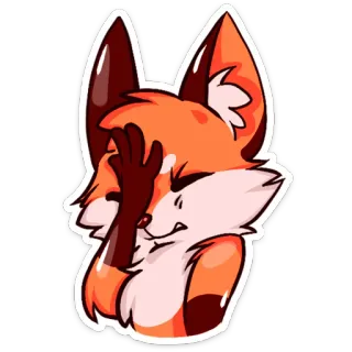 😑 лиса, мультик, животное, фейспалм, смущен whatsapp sticker