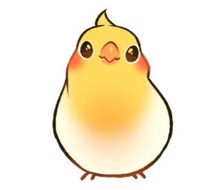 😉 oiseau, mignon, jaune, animal, cockatiel, animal de compagnie, kawaii whatsapp sticker