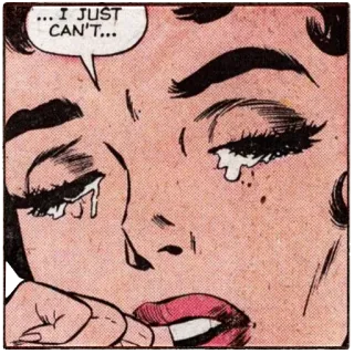 😢 ... I JUST CAN'T... crying, sad, comic, cartoon, emotions, feelings telegram sticker