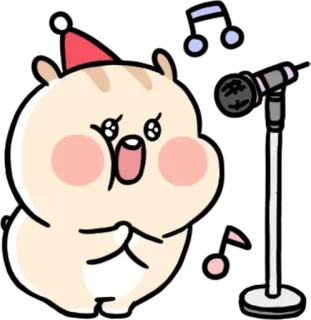 🎤 criceto, cantare, microfono, cartoni animati, carino, festa telegram sticker