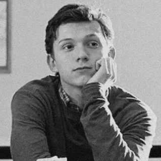 🔉 Tom Holland tom holland, acteur, portrait, célébrité, noir et blanc telegram sticker
