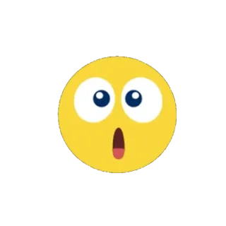 😯 emoji, impactado, sorprendido, cara amarilla, dibujo animado, expresión whatsapp sticker