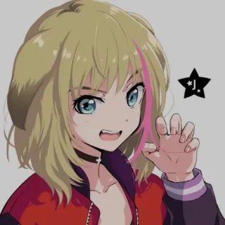 🎵 Аниме, Девушка, Мультфильм, Звезда, Куртка telegram sticker