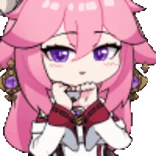 💗 Yae Miko Genshin Impact 动漫, Q版, 原神, 八重神子, 游戏 telegram sticker