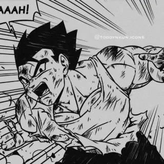 🔥 Gohan Dragon Ball AAAH! 动漫, 漫画, 龙珠, 悟饭, 格斗, 吼叫 telegram sticker