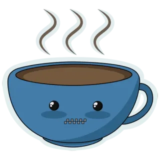 😶 café, xícara, kawaii, bebida, beber, fofo, fumegante telegram sticker