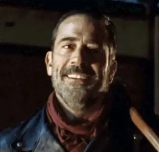😁 Negan The Walking Dead злодей, ходячие мертвецы, бейсбольная бита, апокалипсис, зомби whatsapp sticker