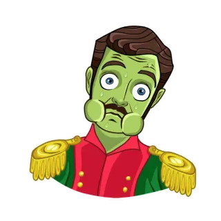 🤢 militare, uniforme, cartone animato, ufficiale, uomo telegram sticker