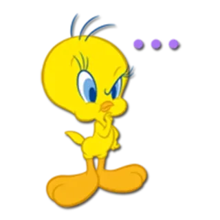 💬 Tweety Bird Tweety, ptak, kreskówka, żółty, Warner Bros., Looney Tunes telegram sticker