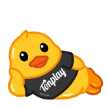 ❤️ Tonplay duck, yellow, bird, cute, cartoon, tonplay telegram sticker