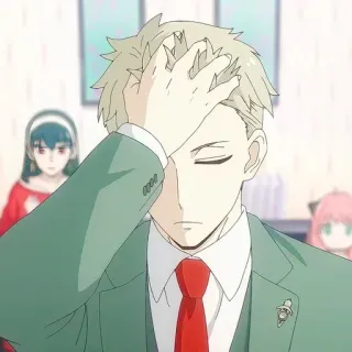 🤦‍♀️ Loid Forger Spy × Family Loid Forger, Spy × Family, anime, character, frustration, exhaustion telegram sticker