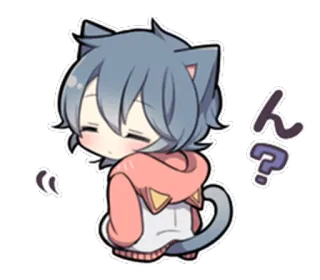 😶 ん Anime, Chat, Mignon, Kawaii, Manga, Autocollant whatsapp sticker