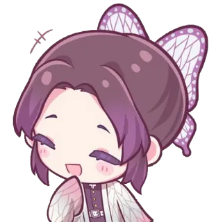 🦋 Shinobu Kocho Demon Slayer Anime, Manga, Demon Slayer, Shinobu Kocho, Chibi, Mignon telegram sticker