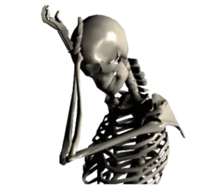 🤦 scheletro, morte, teschio, ossa, anatomia, anatomia telegram sticker