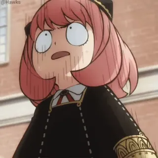 😨 Anya Forger Spy x Family Anime, Spy x Family, Anya Forger, Cartoon, Lustig, Schockiert telegram sticker