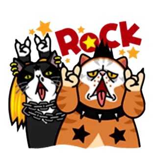🎸 Rock кот, рок, музыка, мультфильм, звезды whatsapp sticker