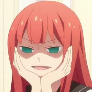😏 anime, garota, irritada, rosto, expressão, fofa telegram sticker