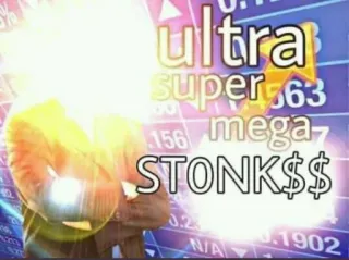 📈 ultra super mega STONK$$$ Stonks, Meme, Finance, Marché, Investissement whatsapp sticker