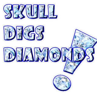 💎 SKULL DIGS DIAMONDS! Schädel, Diamanten, Cartoon telegram sticker