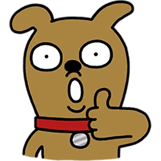 👍 chien, animal, dessin animé, pouce levé, autocollant whatsapp sticker