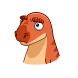 😲 dinosaur, cartoon, head, animal, prehistoric, reptile telegram sticker