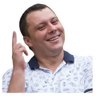 👆 hombre, retrato, selfie, señalando telegram sticker