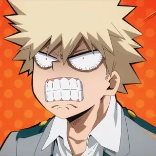 🎭 Katsuki Bakugo My Hero Academia Аниме, Манга, Кацуки Бакуго, Моя геройская академия, Злой, Персонаж whatsapp sticker