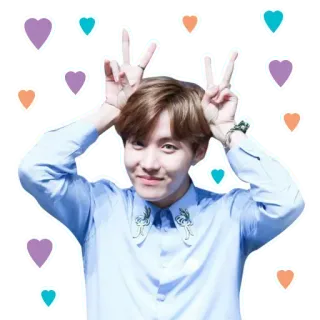 ✌️ мир, сердца, человек, милый, мужчина, портрет whatsapp sticker