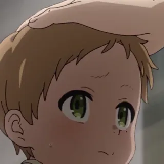 😓 Anime, Ragazzo, Coccole in testa, Conforto, Illustrazione telegram sticker