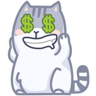 💰 gato, dinheiro, dedo do meio, ofensivo, símbolo de dólar telegram sticker