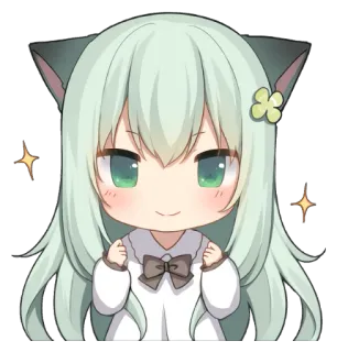 ✨ Anime, Mignon, Chibi, Kawaii, Oreilles de chat, Paillettes whatsapp sticker