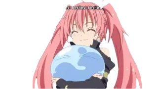 ☺️ Milim Nava That Time I Got Reincarnated as a Slime yes! Besties! Besties Anime, Slime, Kawaii, Lindo, Amistad, Milim Nava whatsapp sticker