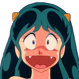 😸 Lum Invader Urusei Yatsura อนิเมะ, ตัวละคร, น่ารัก, สีหน้า, การ์ตูน, ตลก telegram sticker