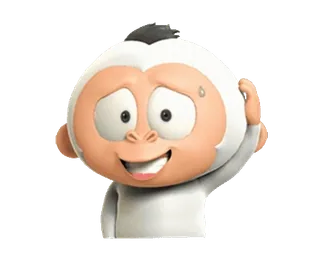 😅 cartoon, monkey, cute, character whatsapp sticker