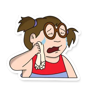 😭 piangere, triste, ragazza, lacrime, cartone animato telegram sticker